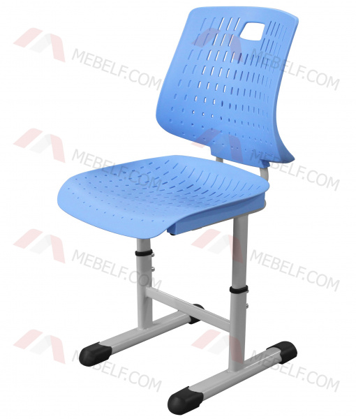 Школьный эргономичный стул ШС27 c максимальной поддержкой спины, на полозьях, синий