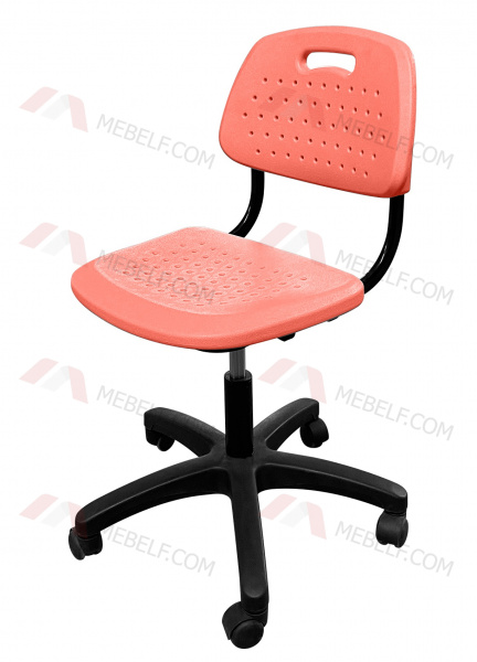 Стул поворотный с регулируемой высотой ШС17, оранжевый